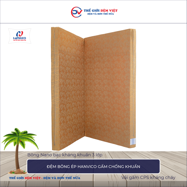 Đệm bông ép Hanvico gấm chống khuẩn 5